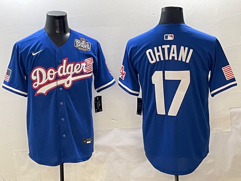 Men Los Angeles Dodgers 17 Ohtani Blue Second generation Joint Name Nike 2025 MLB Jersey style 16